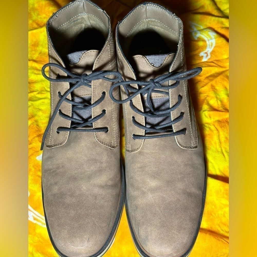 Rye Hawker Rye Mens Brown Suede Stitch Fit Mid Top Lace Up Chukka Boots sz 10.5